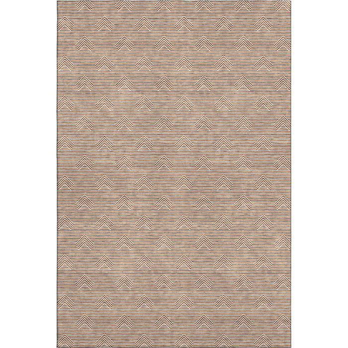10' X 14' Abstract Geometric Washable Area Rug With UV Protection (672356) - Rust / Ivory