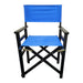 Set of 2 Giga blue wooden director folding chairs with canvas seats, perfect for indoor and outdoor seating.