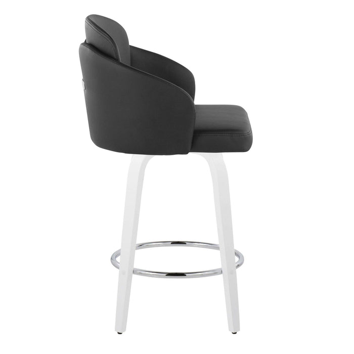 Cinch - Contemporary Fixed-Height Swivel Counter Stool (Set of 2) - White Wood