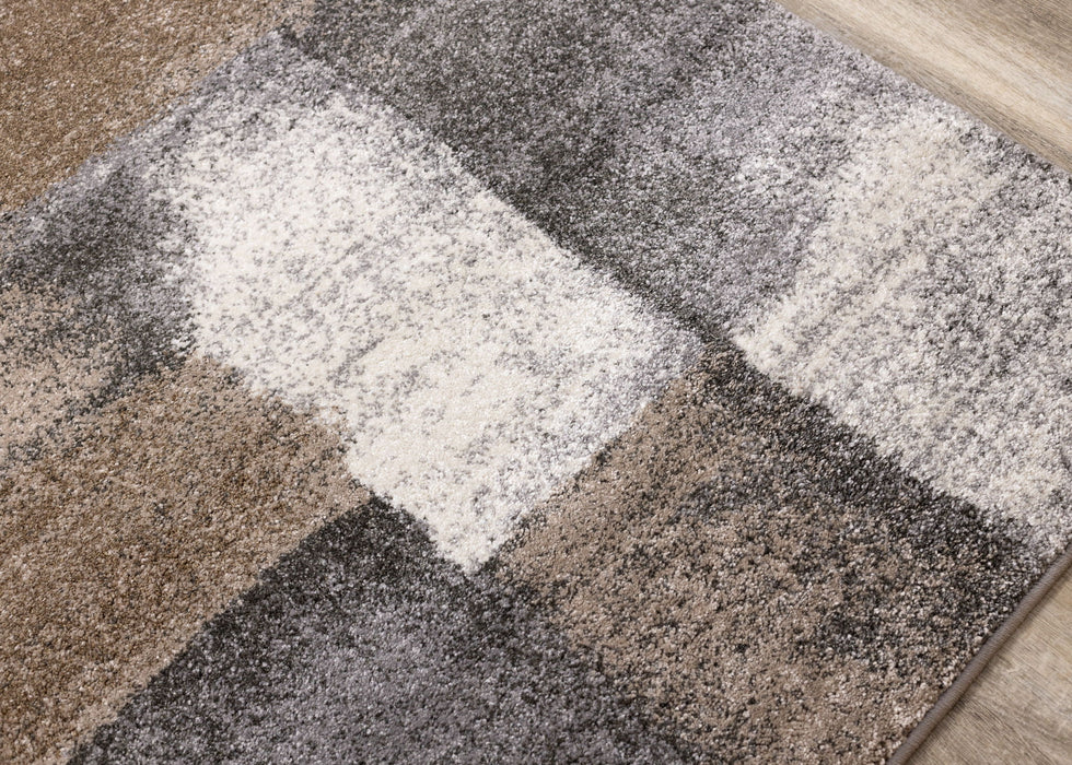 8' X 11' Abstract Area Rug (660307) - Gray / Brown / Ivory