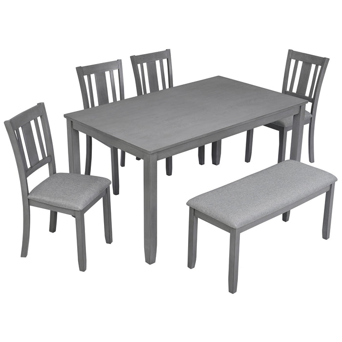 Kitchen Dining Set, Rectangular Dining Table With Upholstered Chairs
