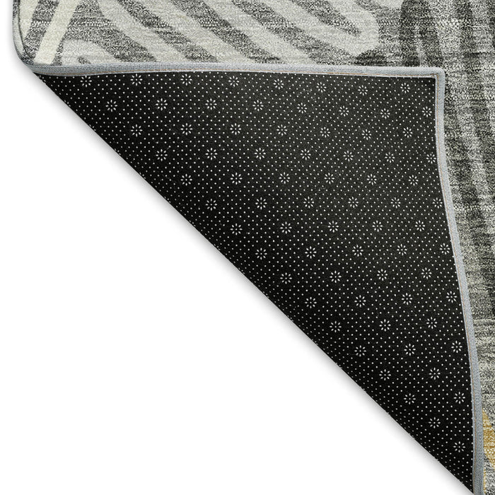 10' X 14' Floral Washable Area Rug With UV Protection (671894) - Gray / Gold / Ivory