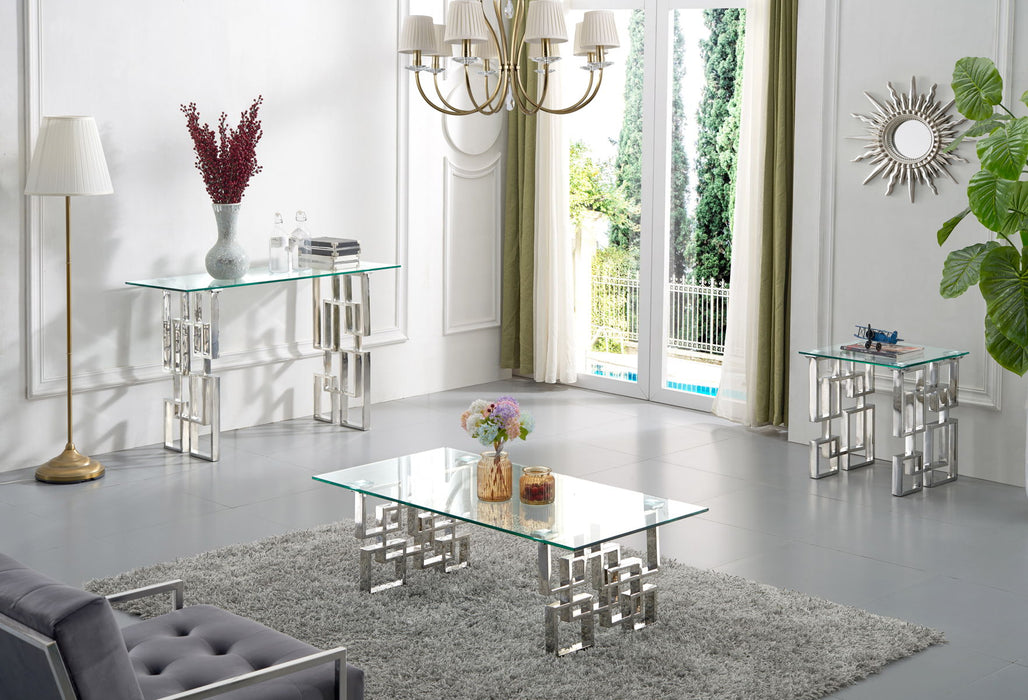Alexis - End Table - Pearl Silver