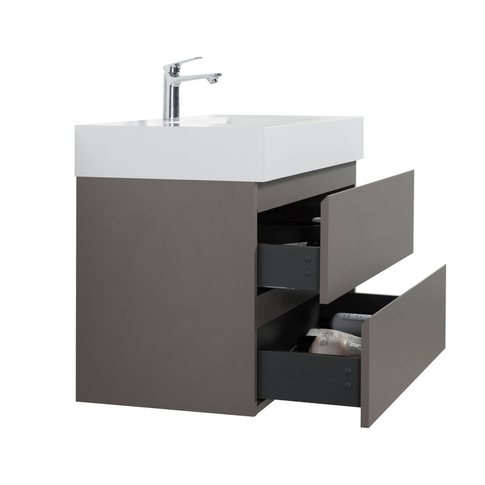 Giga Alice bathroom vanity with wall-mounted design, large storage, one-piece sink basin, modern style, without drain or faucet.