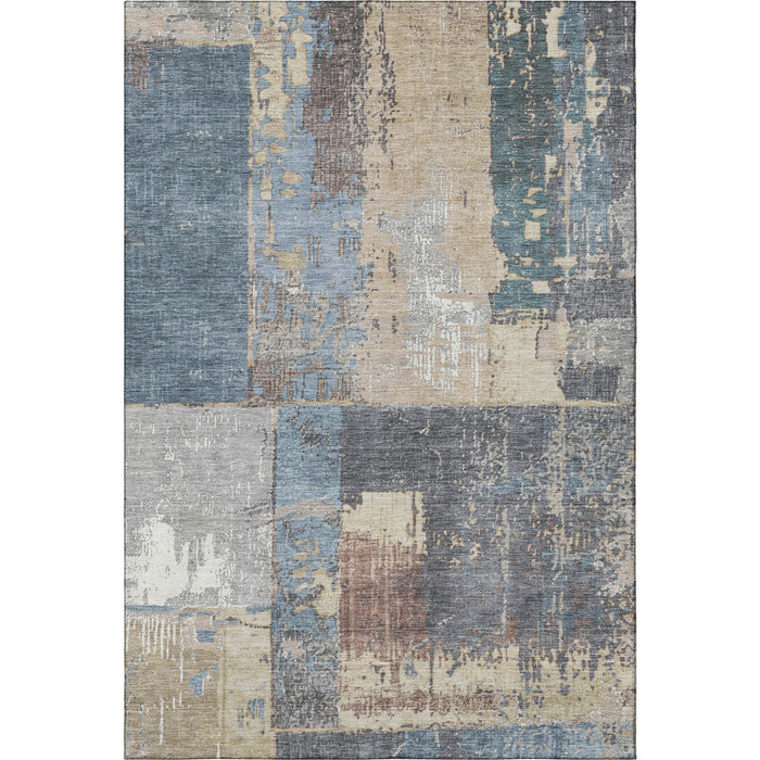 10' X 14' Abstract Washable Area Rug With UV Protection (706235) - Beige / Blue