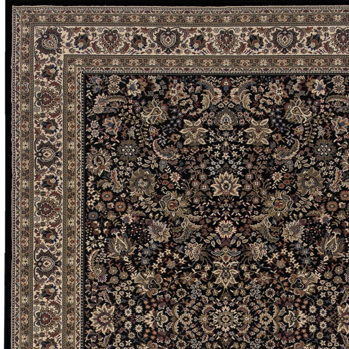 5' X 8' Oriental Area Rug - Black And Ivory