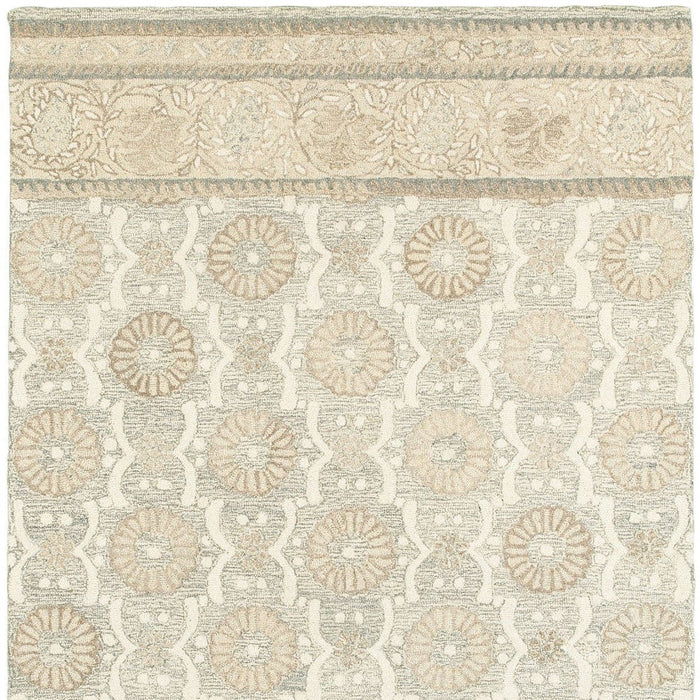8' X 10' Wool Floral Hand Tufted Area Rug - Sand