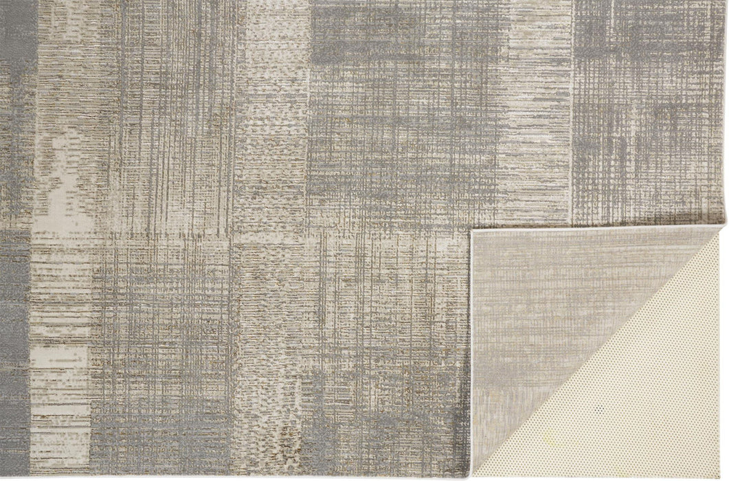 12' x 15' Abstract Modern Area Rug - Gray And Ivory