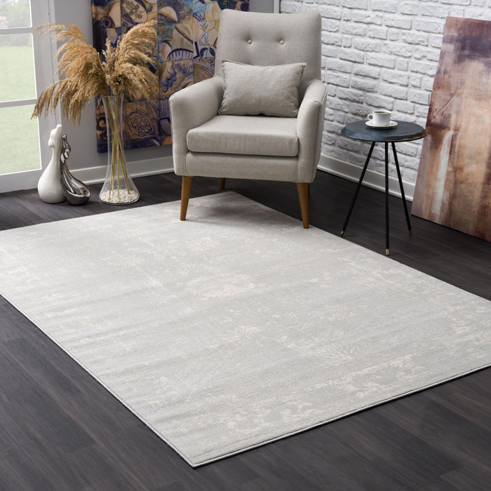 8' x 11' Modern Distressed Area Rug - Gray
