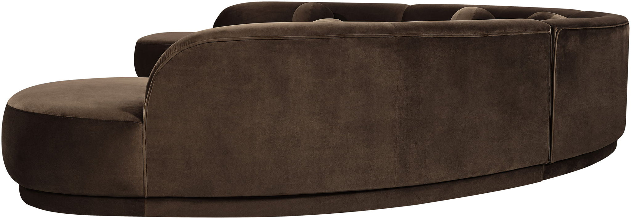 Meridian Furniture Avra 189-inch velvet upholstered sectional sofa with plush cushions and modern design.