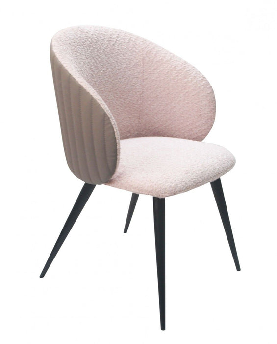 Upholstered Fabric Wing Back Dining Room Arm Chair - Cream