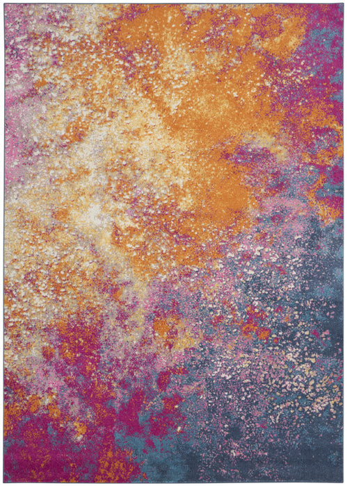 9' x 12' Abstract Power Loom Area Rug - Blue