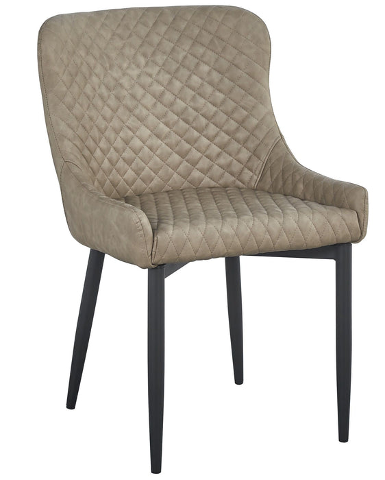 Tufted Upholstered Faux Leather Dining Side Chairs (Set of 4) - Gray / Black