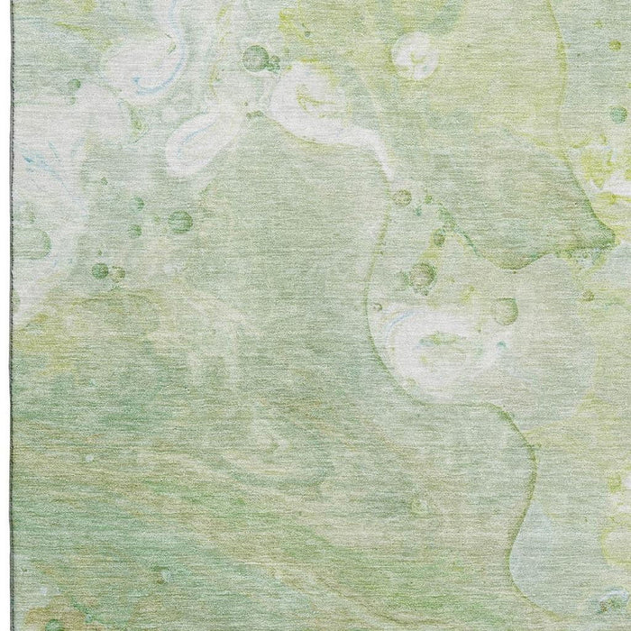 10' X 14' Abstract Washable Area Rug With UV Protection (708868) - Sage / Teal