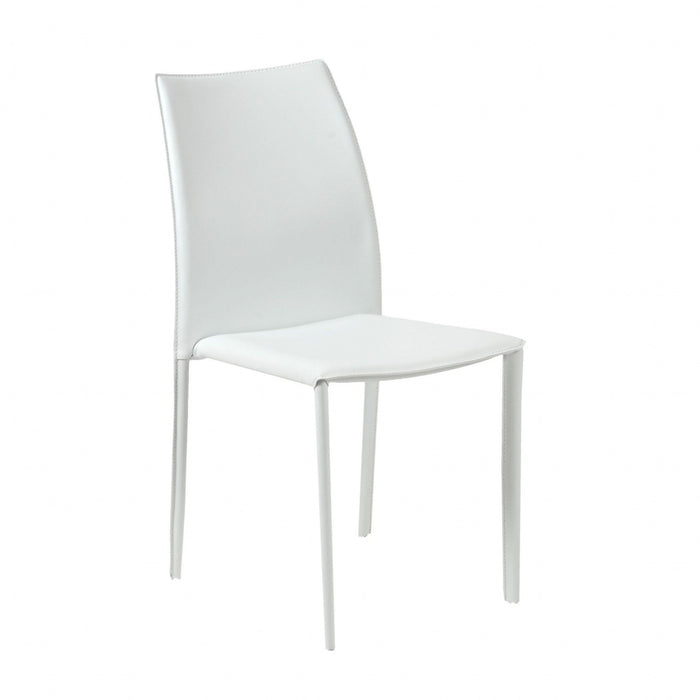 Leather Dining Side Chairs (Set of 2) - White