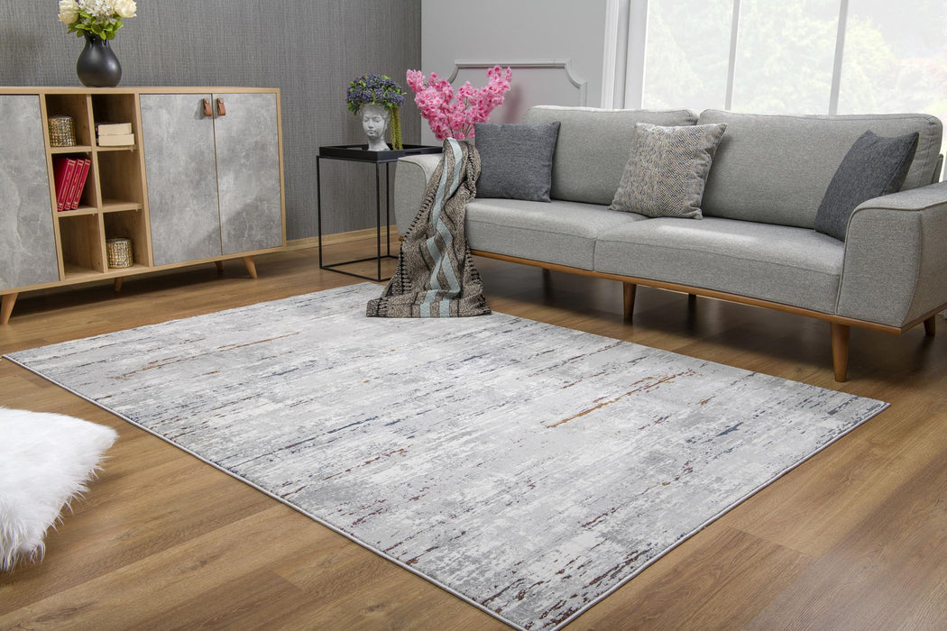 7.8' x 10.8' Abstract Area Rug - Grey