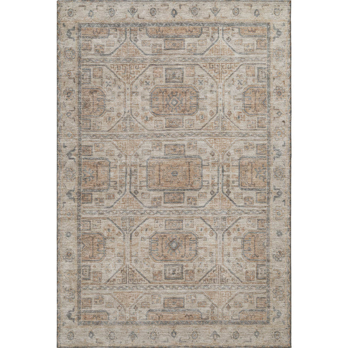 10' X 14' Geometric Washable Area Rug With UV Protection (708091) - Beige / Coffee / Gray