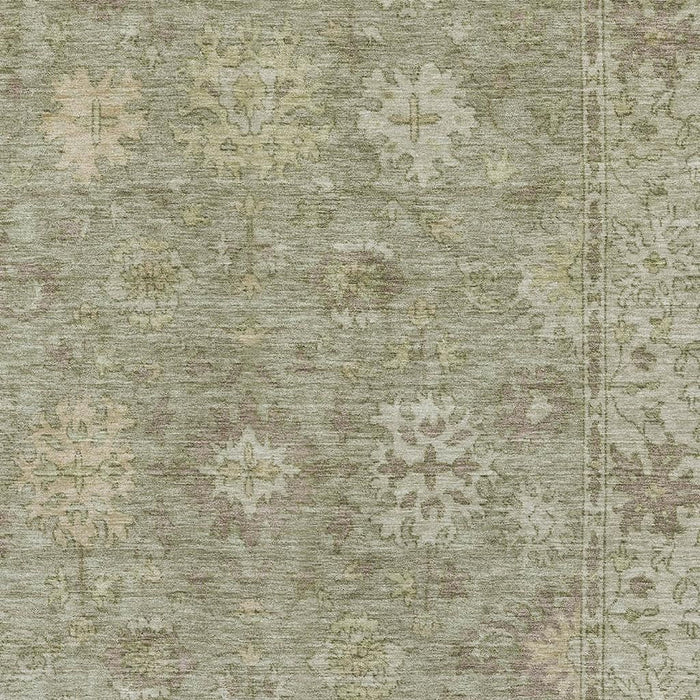 10' X 14' Oriental Washable Area Rug With UV Protection (716557) - Sage / Beige