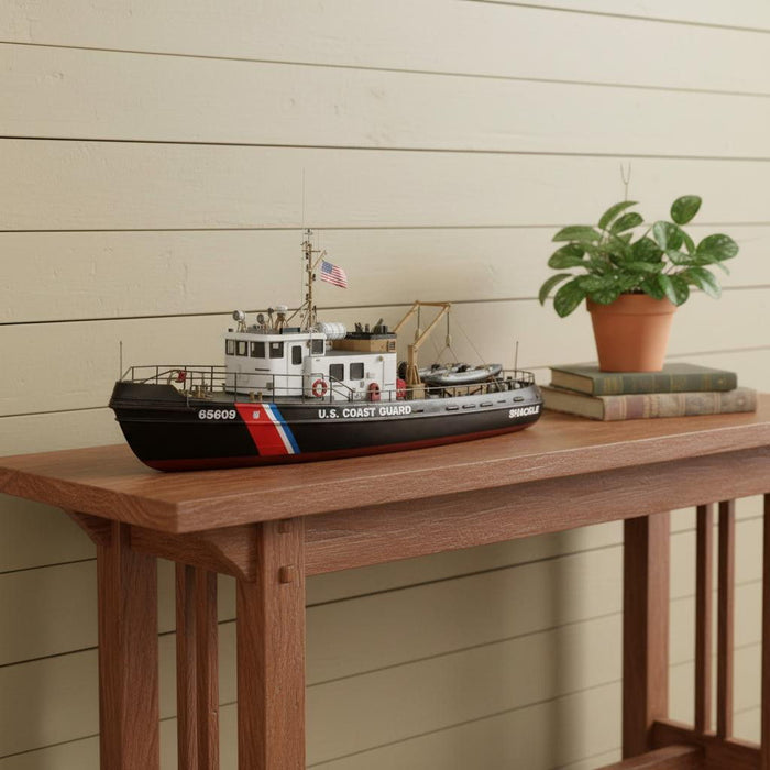 Hand Painted Model Boat (624421) - Black / White