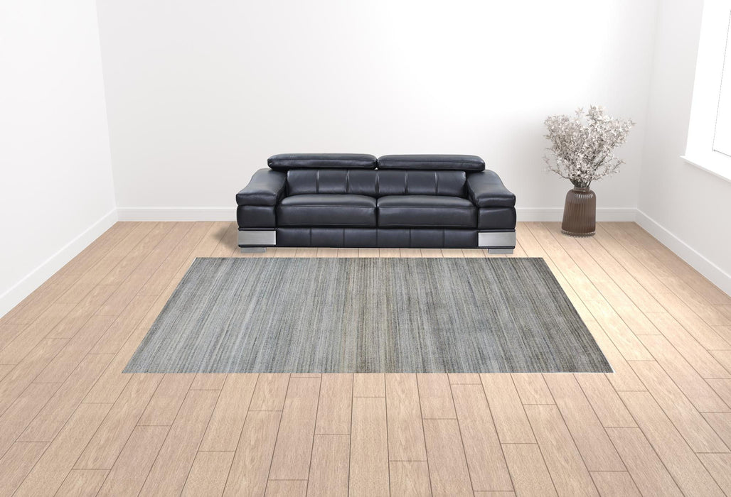 10' x 13' Ombre Hand Woven Area Rug - Blue Gray And Purple