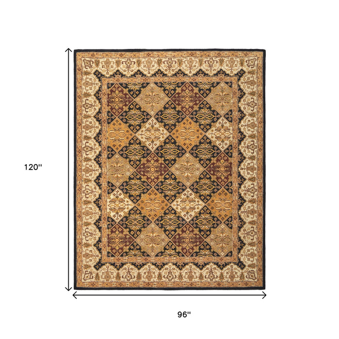 8' X 10' Geometric Hand Tufted Area Rug - Gold