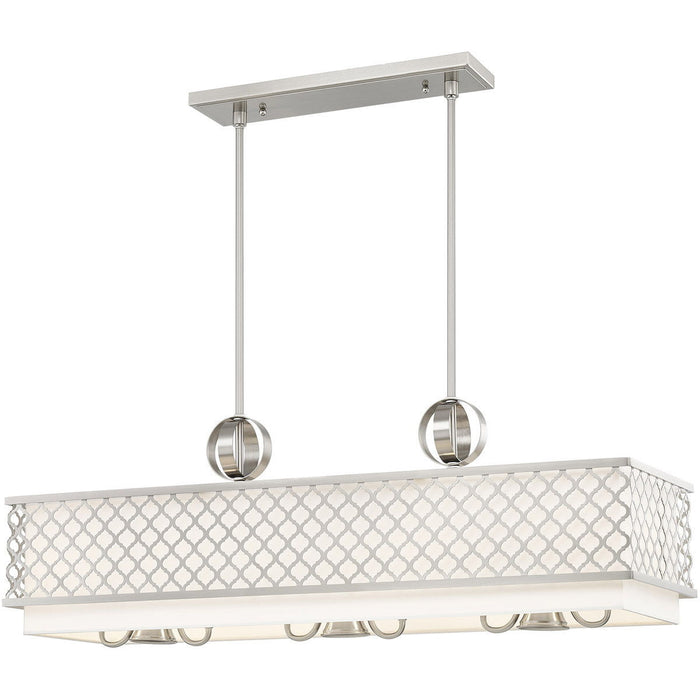 17" Nine Light Dimmable Chandelier With Shades - Nickel