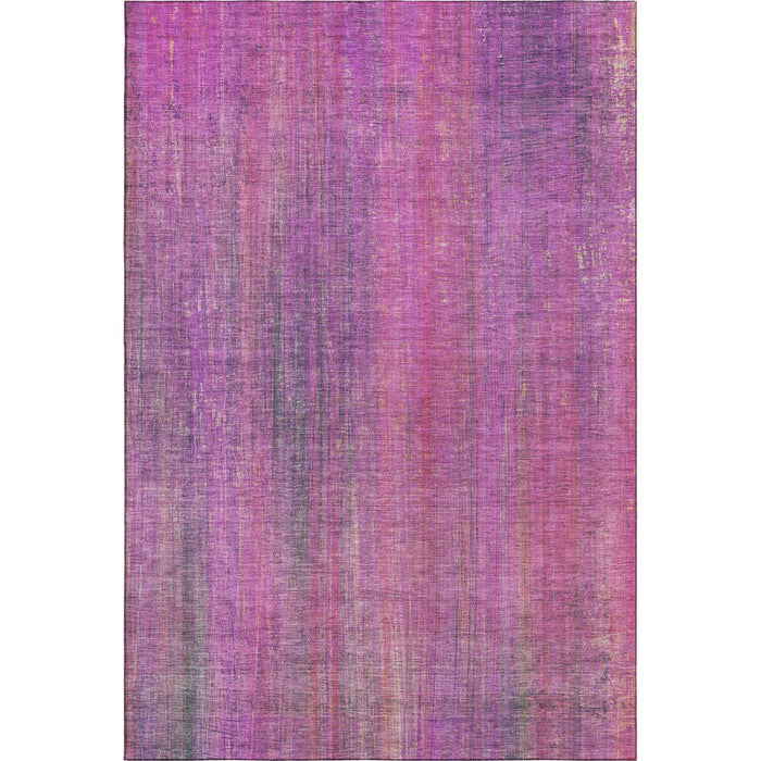 9' X 12' Striped Washable Area Rug With UV Protection (648747) - Lilac / Blush