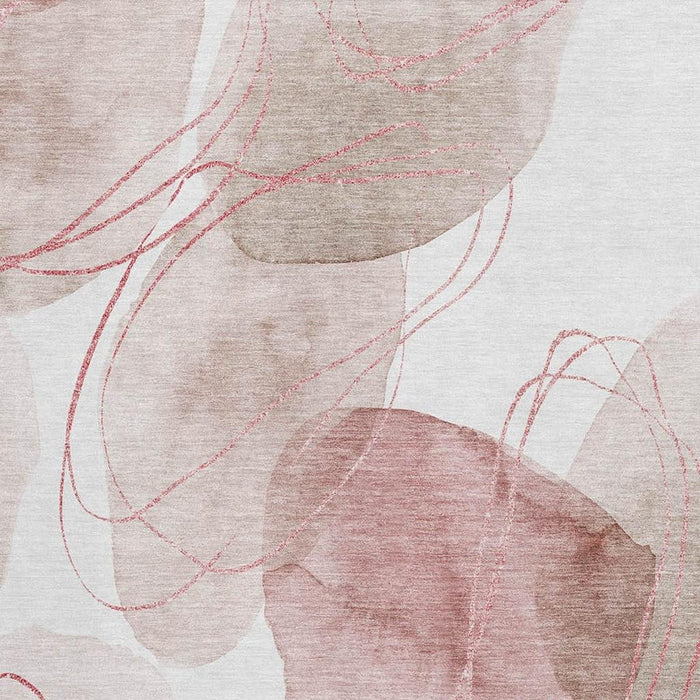 10' X 14' Abstract Washable Area Rug With UV Protection (648436) - Merlot / Ivory