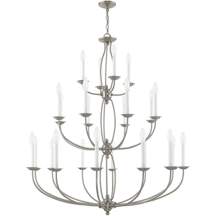 50" Multi Light Dimmable Chandelier With Shades - Nickel