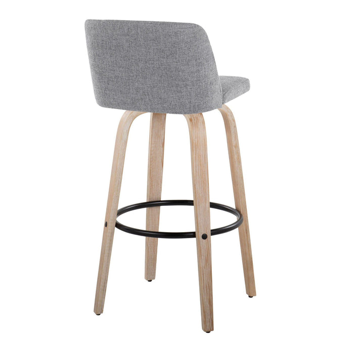 Toriano - 30" Fixed-Height Barstool (Set of 2) - Gray And Light Brown