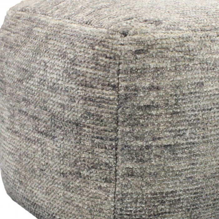 Wool Cube Pouf Ottoman - Gray
