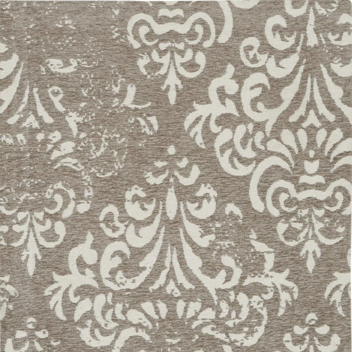 8' X 11' Slate Floral Distressed Non Skid Area Rug - Ivory