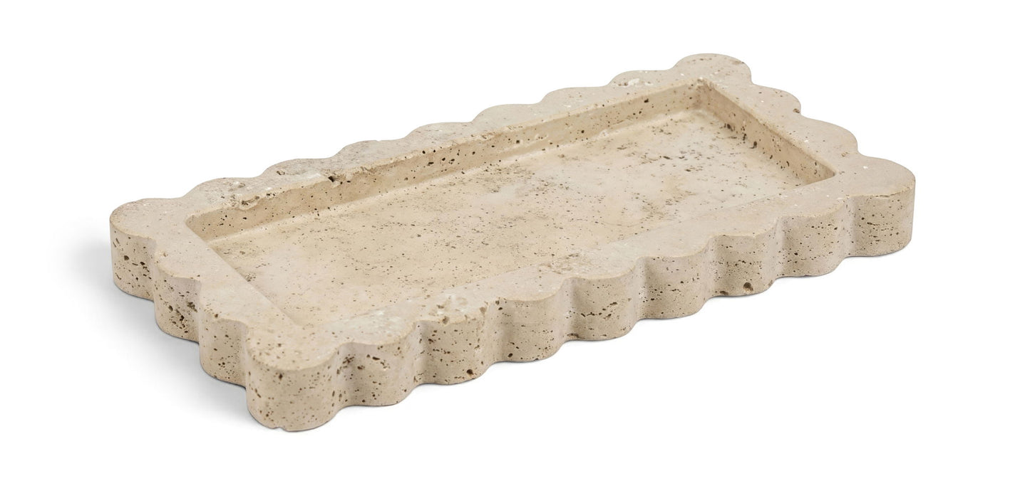 Marble tray by Meridian Furniture featuring a smooth, polished genuine marble surface with raised edges for elegant serving or decor.