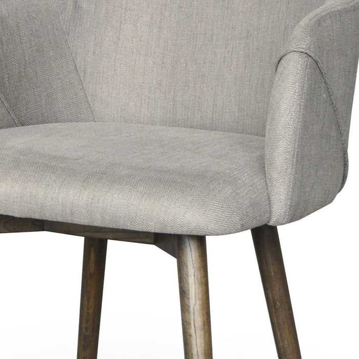 Upholstered Fabric Dining Arm Chair - Brown / Gray