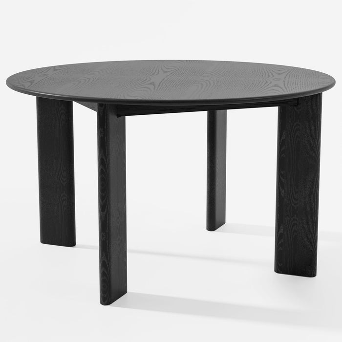 51" Solid Wood Round Top Dining Table - Black