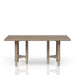 Sand-colored Bernards Furniture counter height dining table with a modern design, sturdy wooden legs, and a smooth tabletop surface.