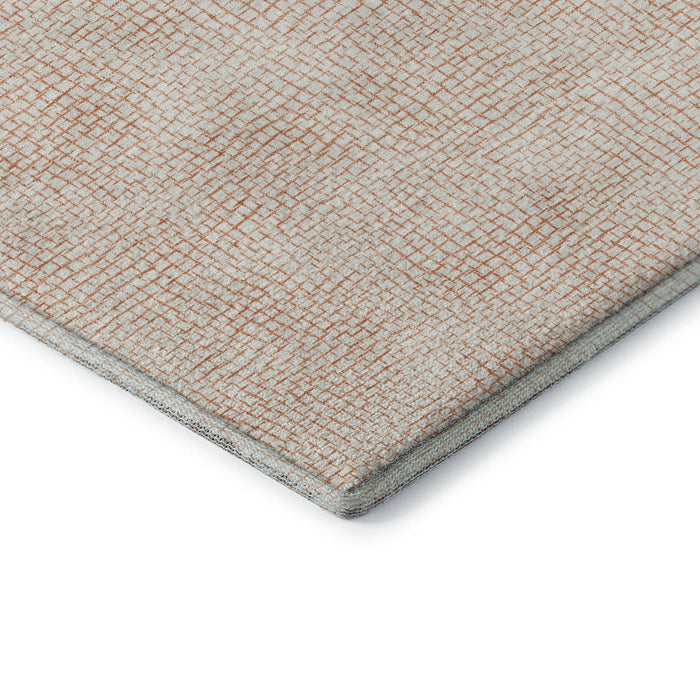 10' X 14' Geometric Washable Area Rug With UV Protection (682919) - Peach / Ivory
