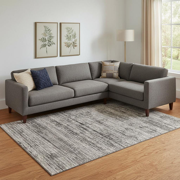 10' X 14' Striped Washable Area Rug With UV Protection (709762) - Taupe / Brown / Ivory