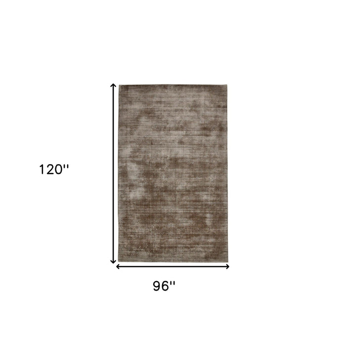 8' X 10' Abstract Hand Woven Area Rug - Brown And Gray