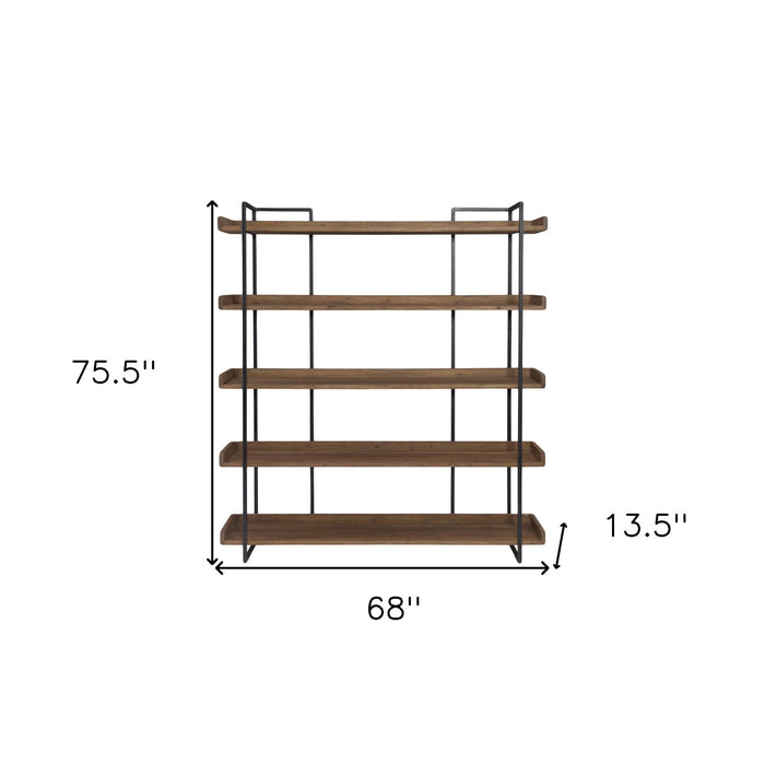 Five Tier Bookcase - Brown / Black