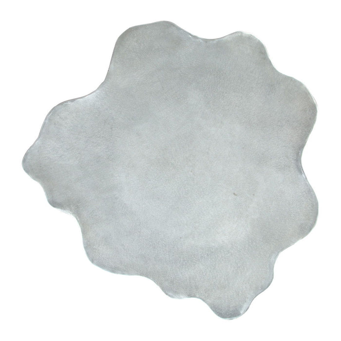 37" Aluminum Free Form Solid Coffee Table - Silver