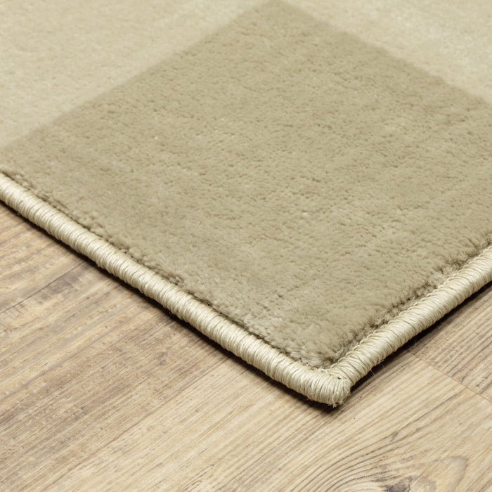 9.8' x 12.8' Geometric Power Loom Stain Resistant Area Rug - Beige And Ivory