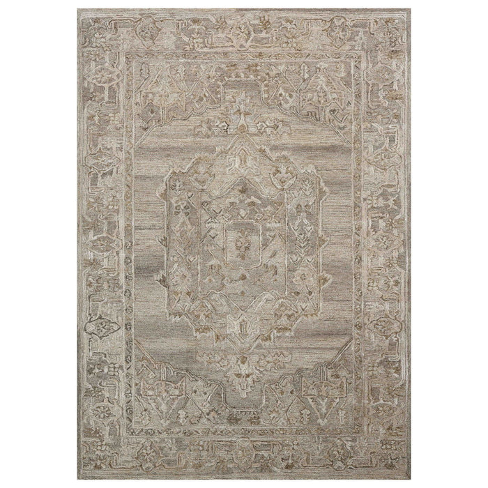 9' X 13' Wool Oriental Hand Tufted Area Rug - Brown And Beige