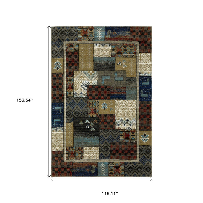 10' X 13' Patchwork Area Rug - Brown