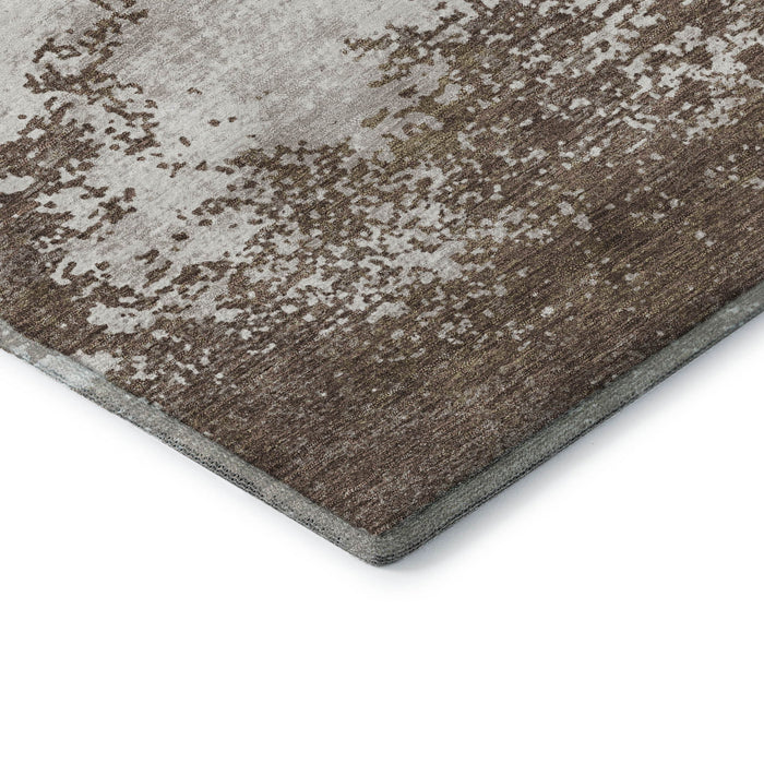 10' X 14' Abstract Washable Area Rug With UV Protection (680621) - Brown / Beige
