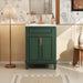 Giga bathroom vanity with top sink and cabinet featuring two soft-closing doors, modern white wood finish and sleek design.