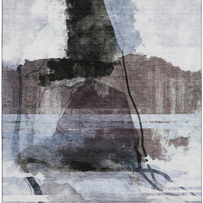 10' X 14' Abstract Washable Area Rug With UV Protection (715375) - Brown / Ivory