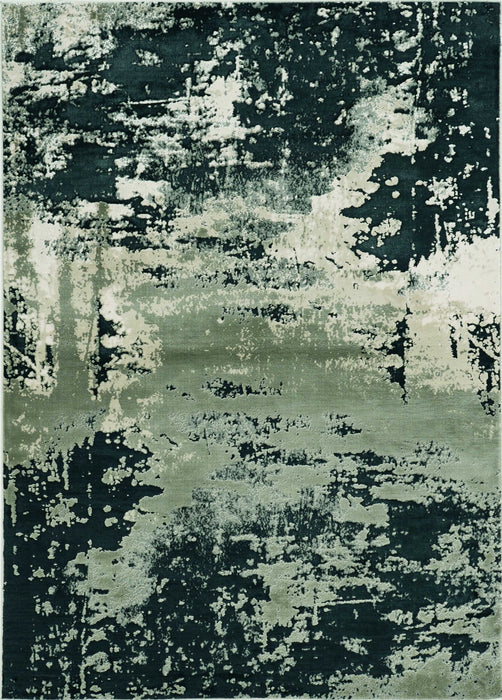 7' x 10' Polyester Area Rug - Silver Charcoal