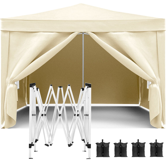 Giga 10x10 ft folding canopy with removable sidewalls, outdoor event shelter, portable gazebo for parties, beach, camping, and weddings