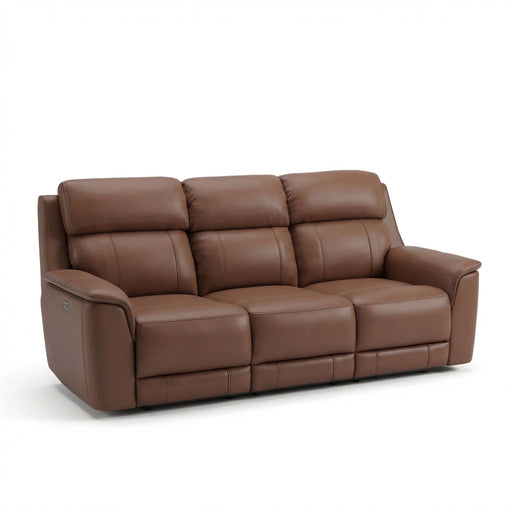 Giga Oslo dual power reclining sofa with plush cushions and modern design, perfect for comfortable living room seating.
